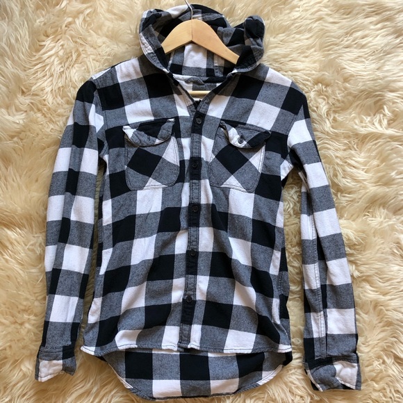 button up with hoodie